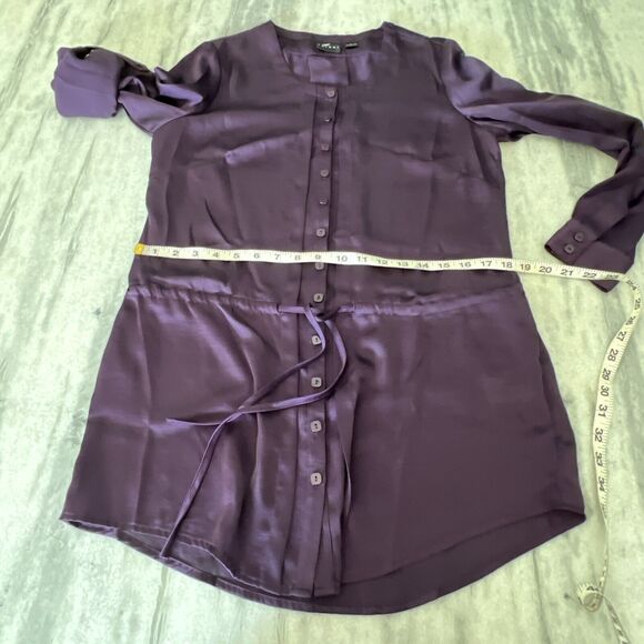 Tribal Brand Womens Tunic Blouse Roll Tab Long Sleeve Purple Size 4 - Picture 11 of 11